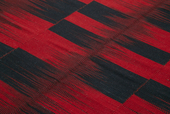 7x9 Red Contemporary Kilim Rug - 21982