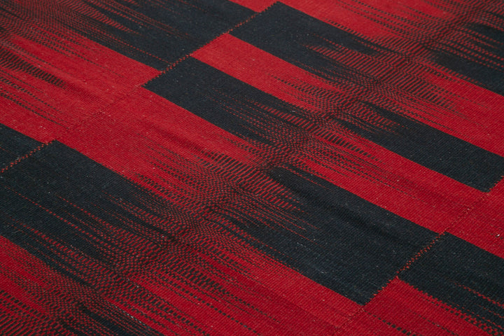 7x9 Red Contemporary Kilim Rug - 21982