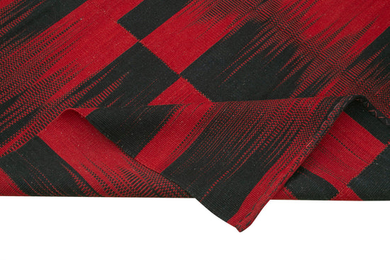 7x9 Red Contemporary Kilim Rug - 21982