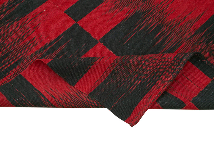 7x9 Red Contemporary Kilim Rug - 21982