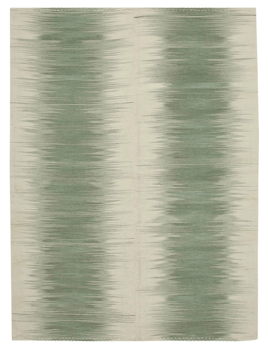 7x9 Green Contemporary Kilim Rug - 21989
