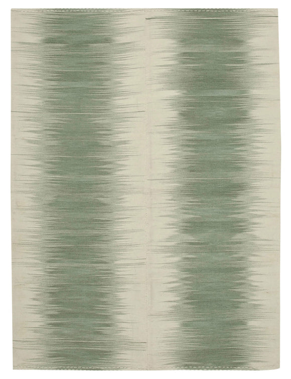 7x9 Green Contemporary Kilim Rug - 21989