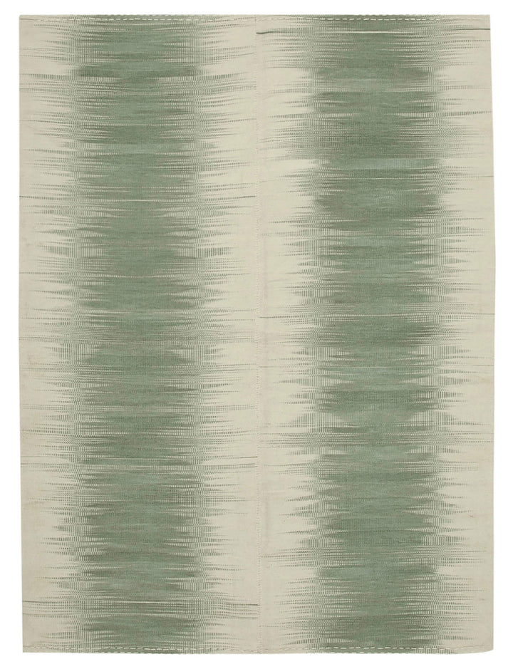 7x9 Green Contemporary Kilim Rug - 21989
