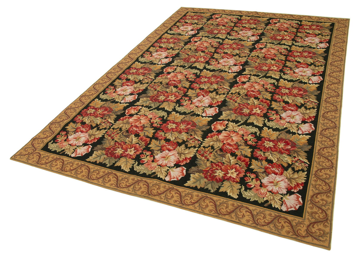 6x9 Brown Needlepoint Kilim Rug - 21993