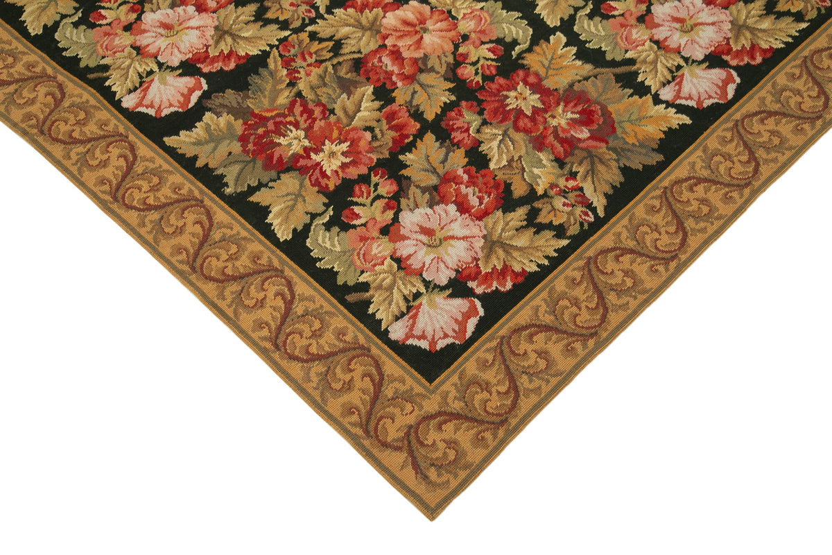 6x9 Brown Needlepoint Kilim Rug - 21993