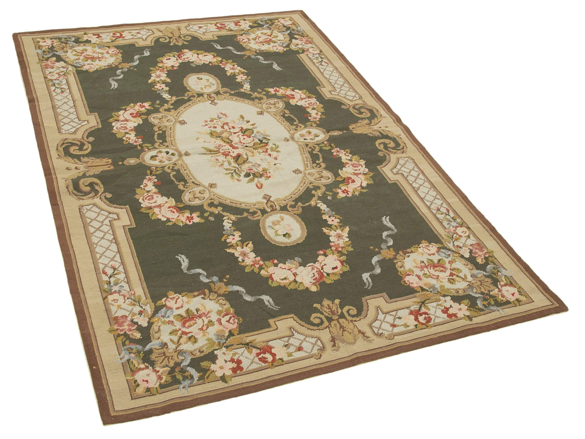 4x6 Beige Needlepoint Kilim Rug - 21997