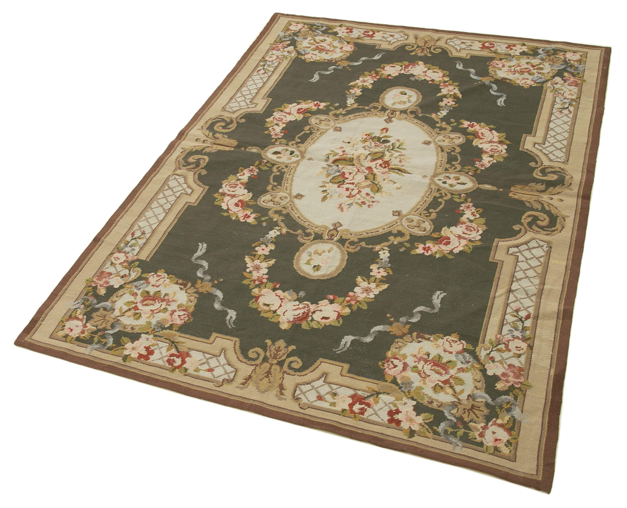 4x6 Beige Needlepoint Kilim Rug - 21997