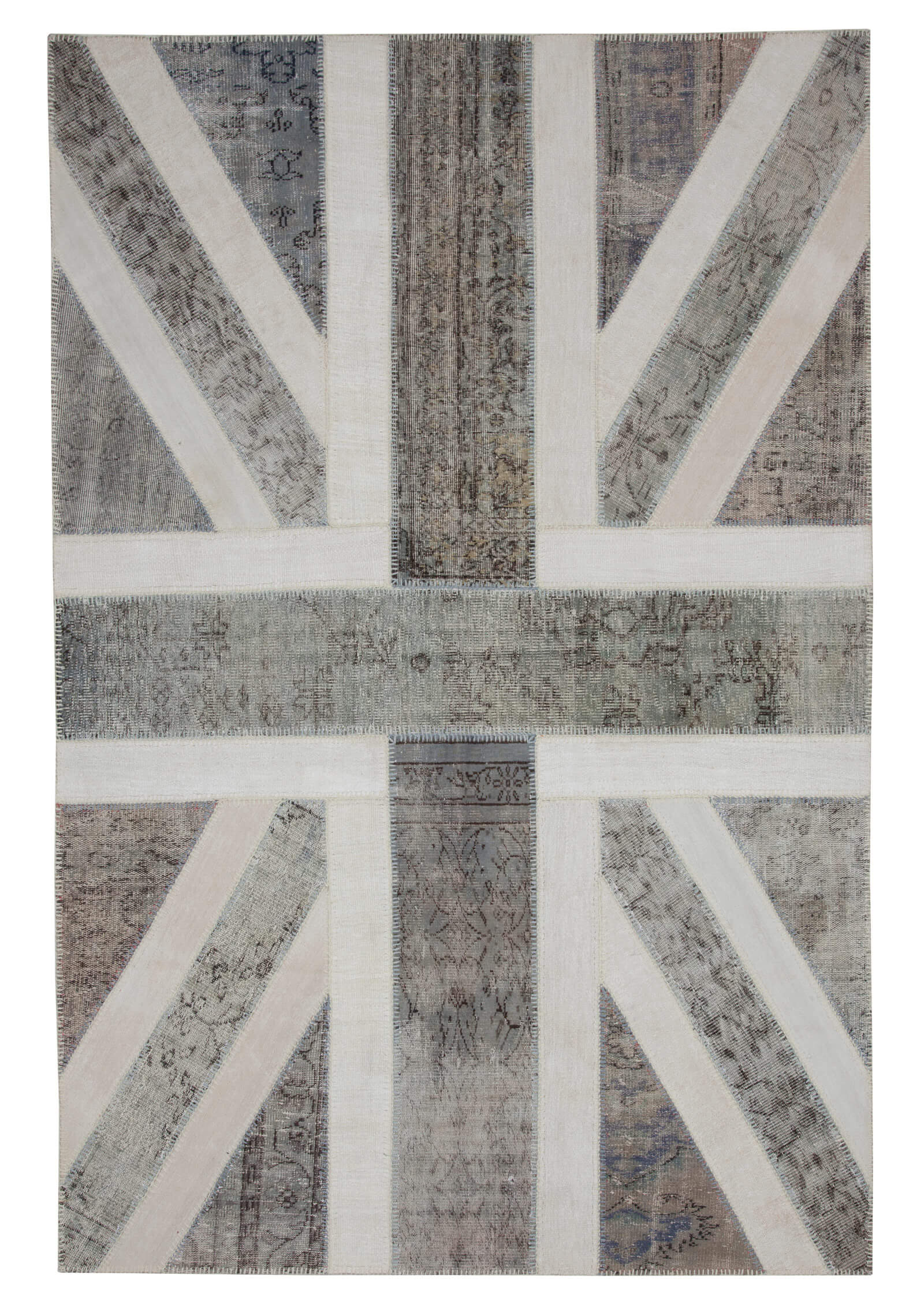 7x10 British Flag Patchwork Rug - 22002