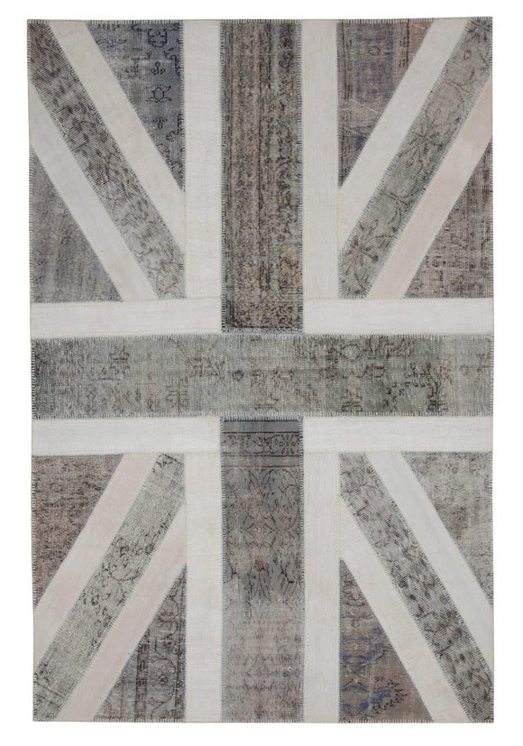 7x10 British Flag Patchwork Rug - 22002