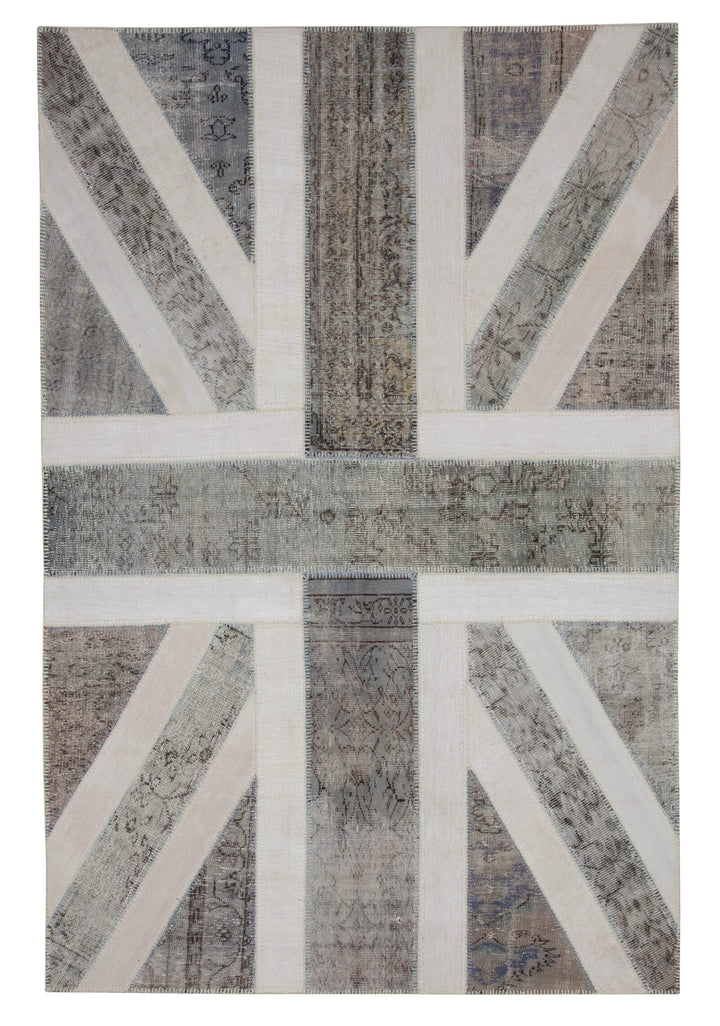 7x10 British Flag Patchwork Rug - 22002
