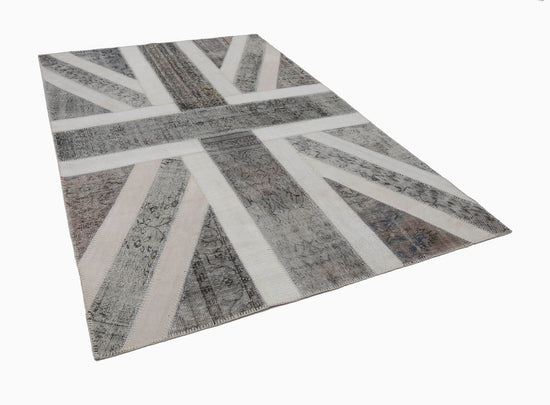 7x10 British Flag Patchwork Rug - 22002