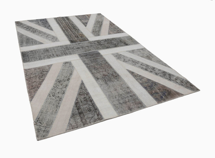 7x10 British Flag Patchwork Rug - 22002