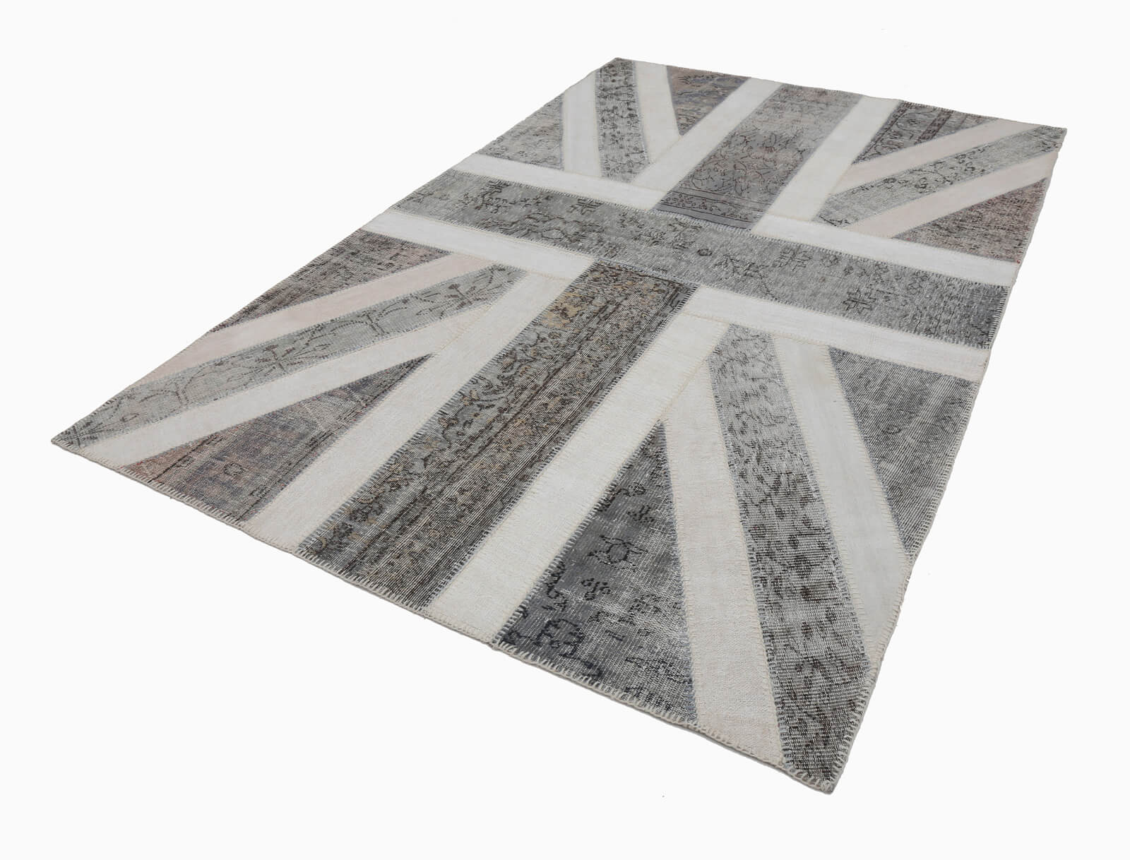 7x10 British Flag Patchwork Rug - 22002
