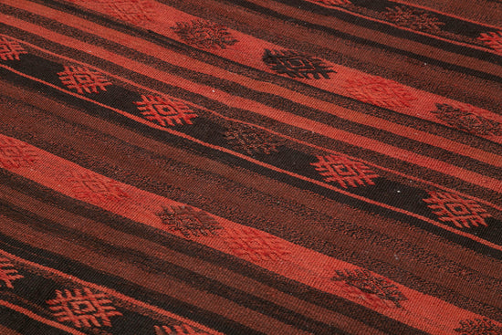 6x11 Orange Vintage Turkish Kilim Rug - 22021