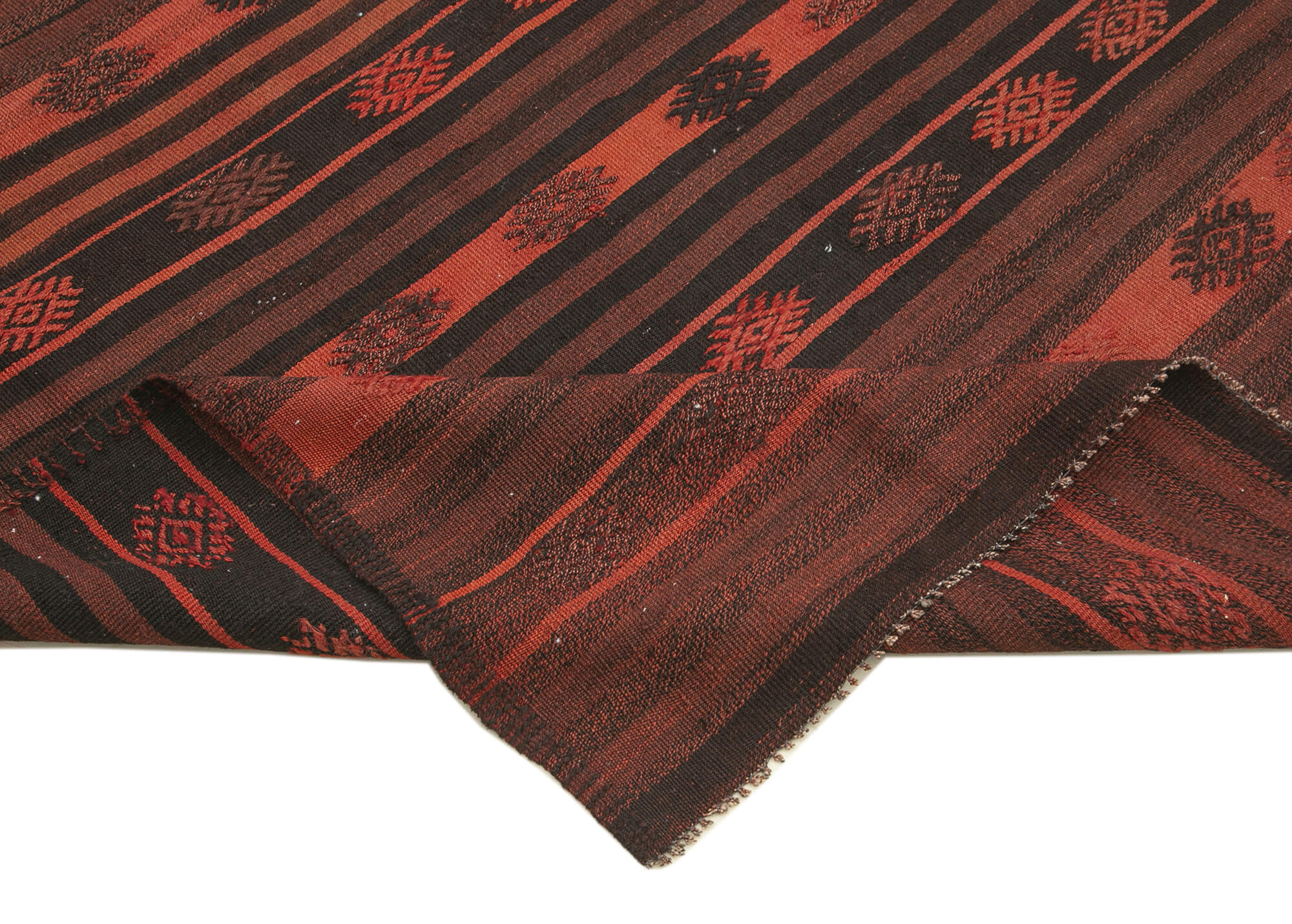 6x11 Orange Vintage Turkish Kilim Rug - 22021