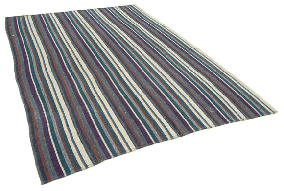 6x9 Purple Anatolian Kilim Rug - 22025