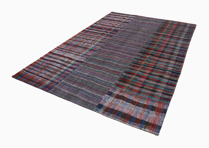 7x10 Purple Kilim Patchwork Rug - 22041