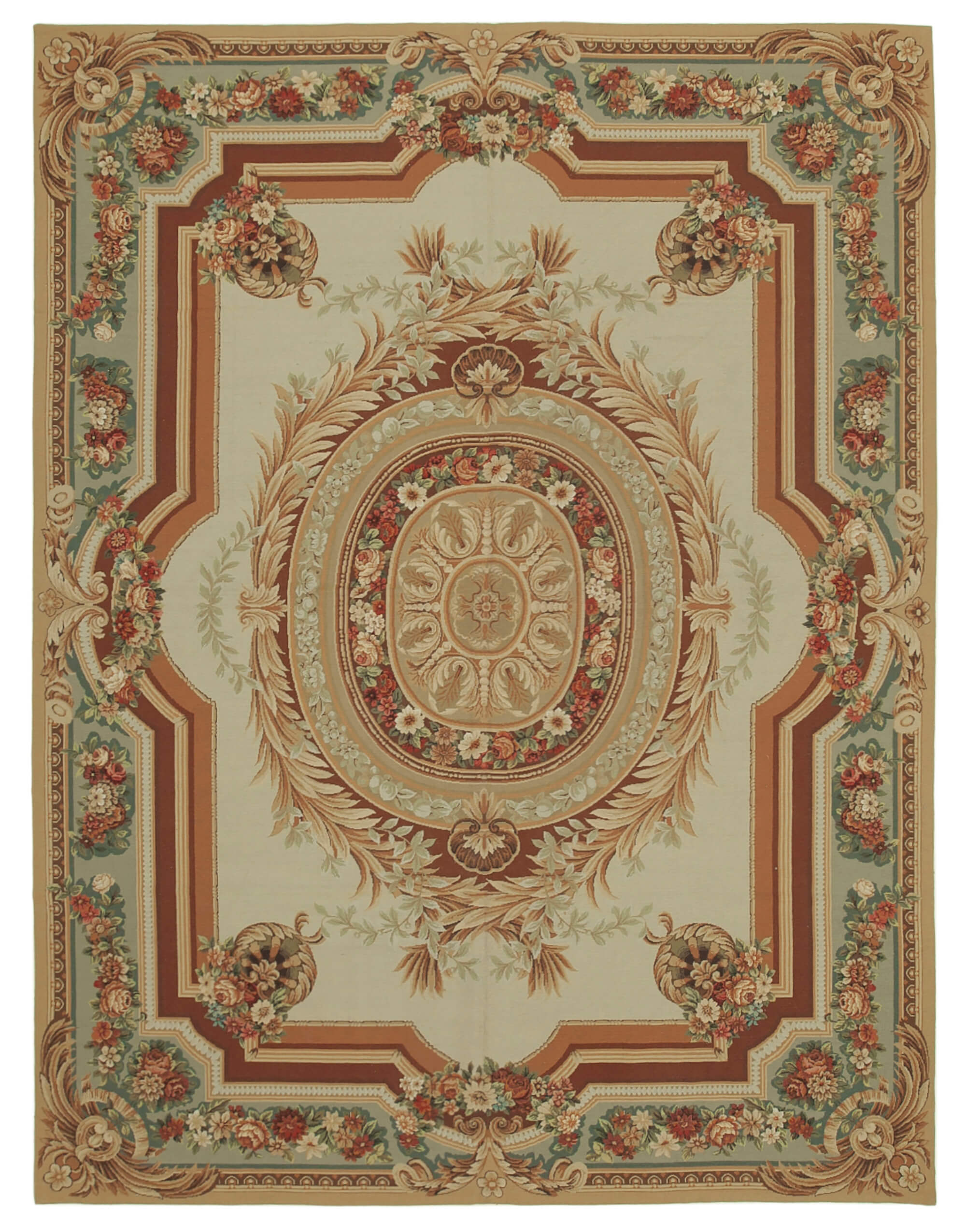 9x12 Beige Needlepoint Kilim Rug - 22045