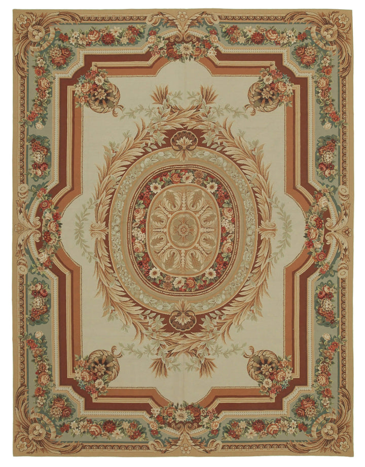 9x12 Beige Needlepoint Kilim Rug - 22045