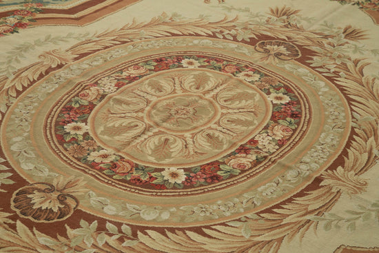 9x12 Beige Needlepoint Kilim Rug - 22045