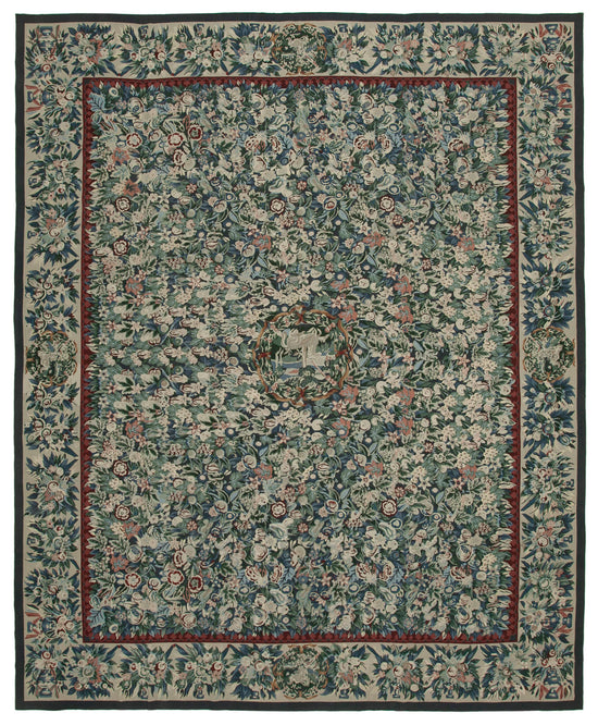 12x15 Beige Needlepoint Kilim Rug - 22046