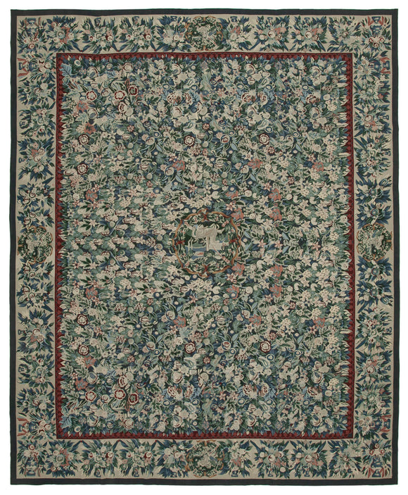 12x15 Beige Needlepoint Kilim Rug - 22046