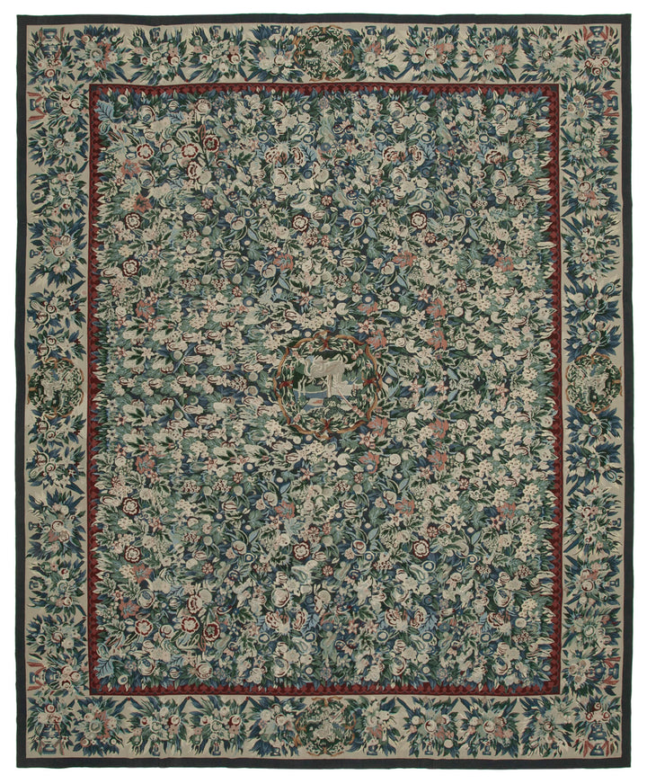 12x15 Beige Needlepoint Kilim Rug - 22046
