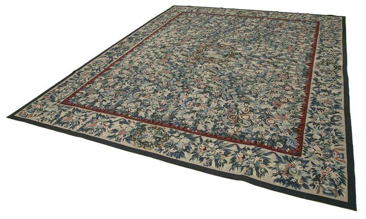 12x15 Beige Needlepoint Kilim Rug - 22046