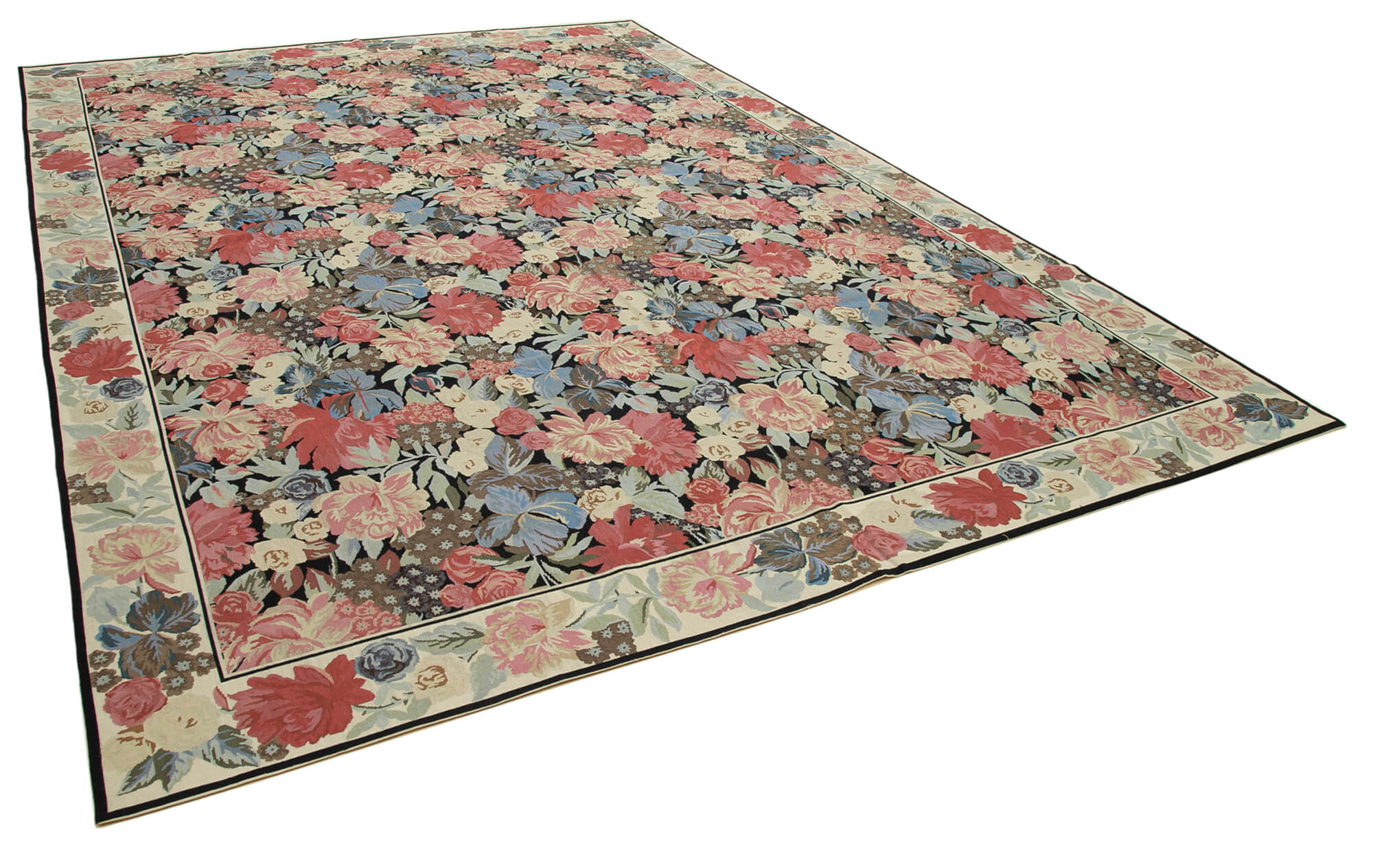 10x14 Beige Needlepoint Kilim Rug - 22047