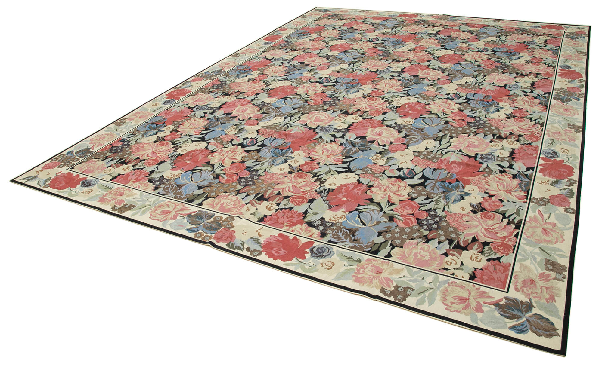 10x14 Beige Needlepoint Kilim Rug - 22047