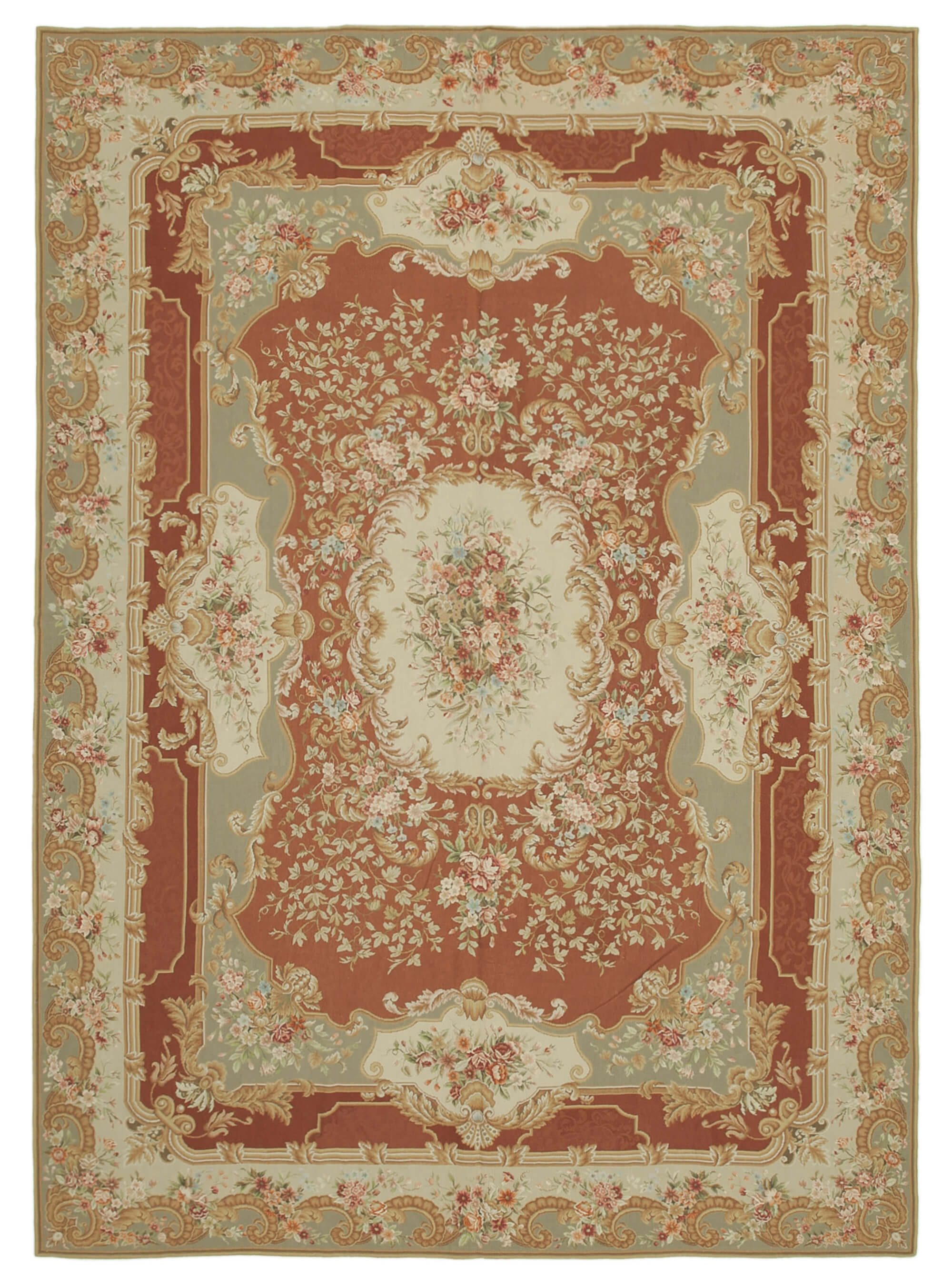 9x13 Beige Needlepoint Kilim Rug - 22048