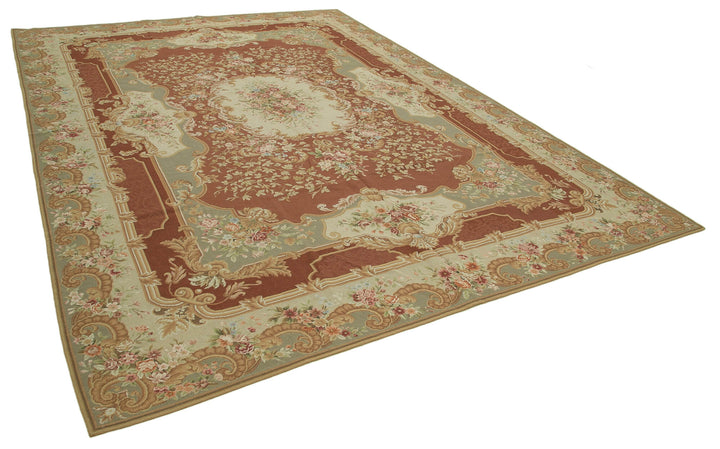 9x13 Beige Needlepoint Kilim Rug - 22048