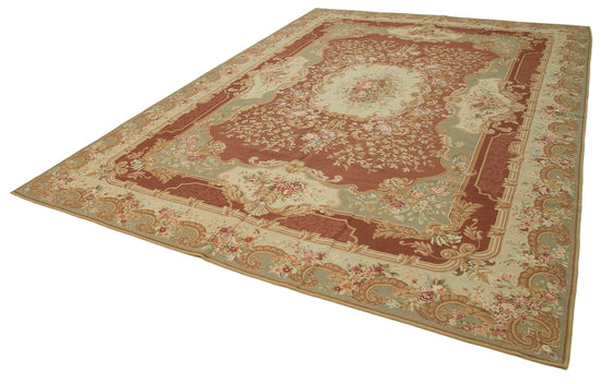 9x13 Beige Needlepoint Kilim Rug - 22048