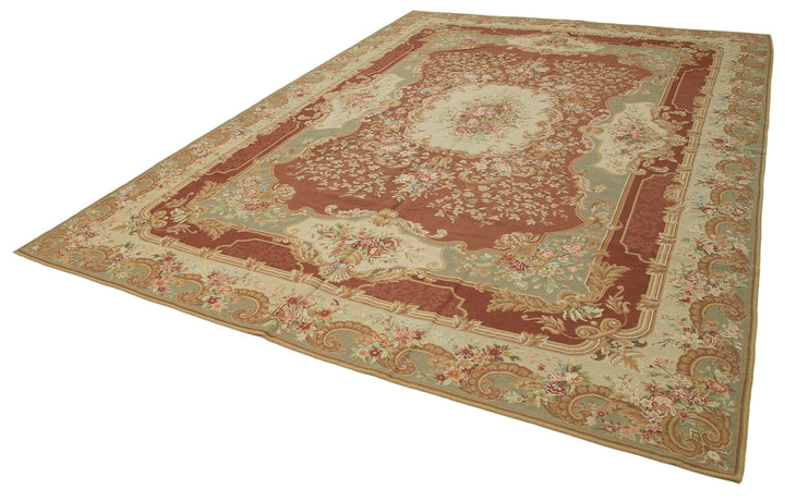 9x13 Beige Needlepoint Kilim Rug - 22048