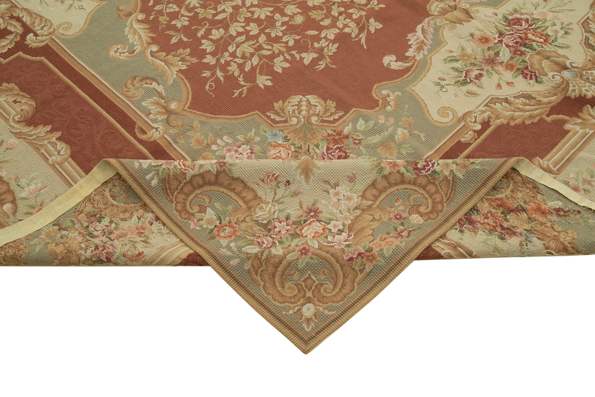 9x13 Beige Needlepoint Kilim Rug - 22048