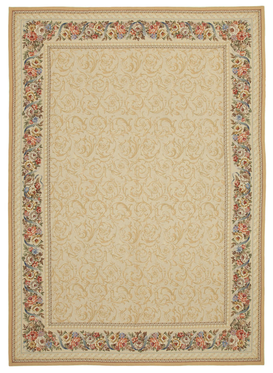 10x15 Beige Needlepoint Kilim Rug - 22050