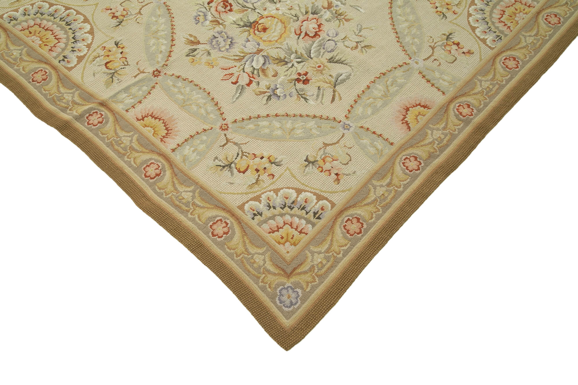 11x15 Beige Needlepoint Kilim Rug - 22052