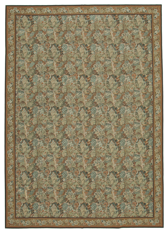 9x13 Beige Needlepoint Kilim Rug - 22053