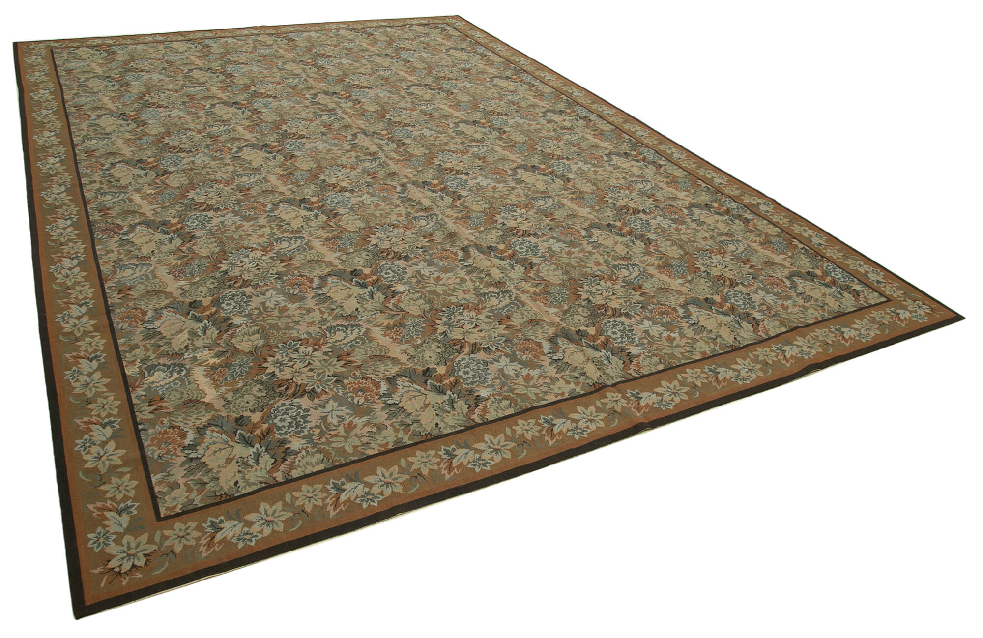 9x13 Beige Needlepoint Kilim Rug - 22053