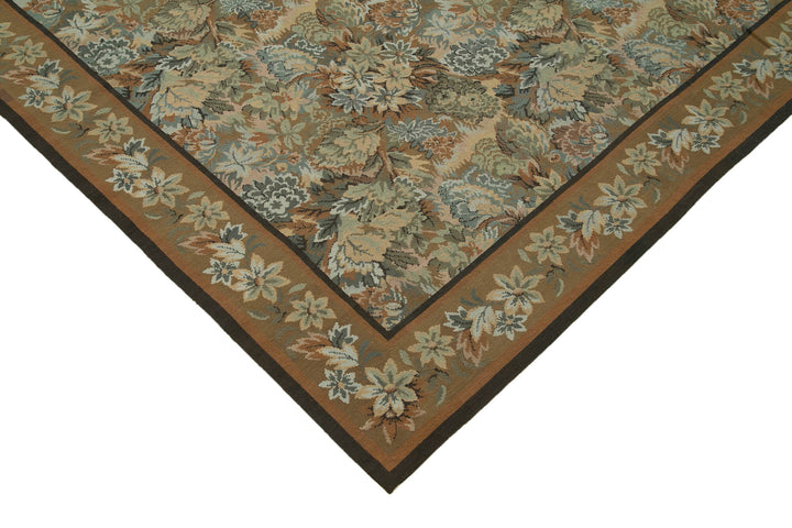 9x13 Beige Needlepoint Kilim Rug - 22053