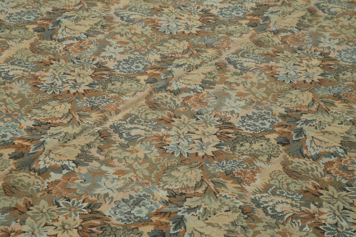 9x13 Beige Needlepoint Kilim Rug - 22053