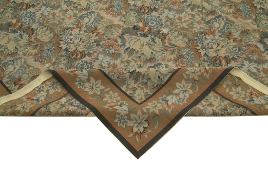 9x13 Beige Needlepoint Kilim Rug - 22053