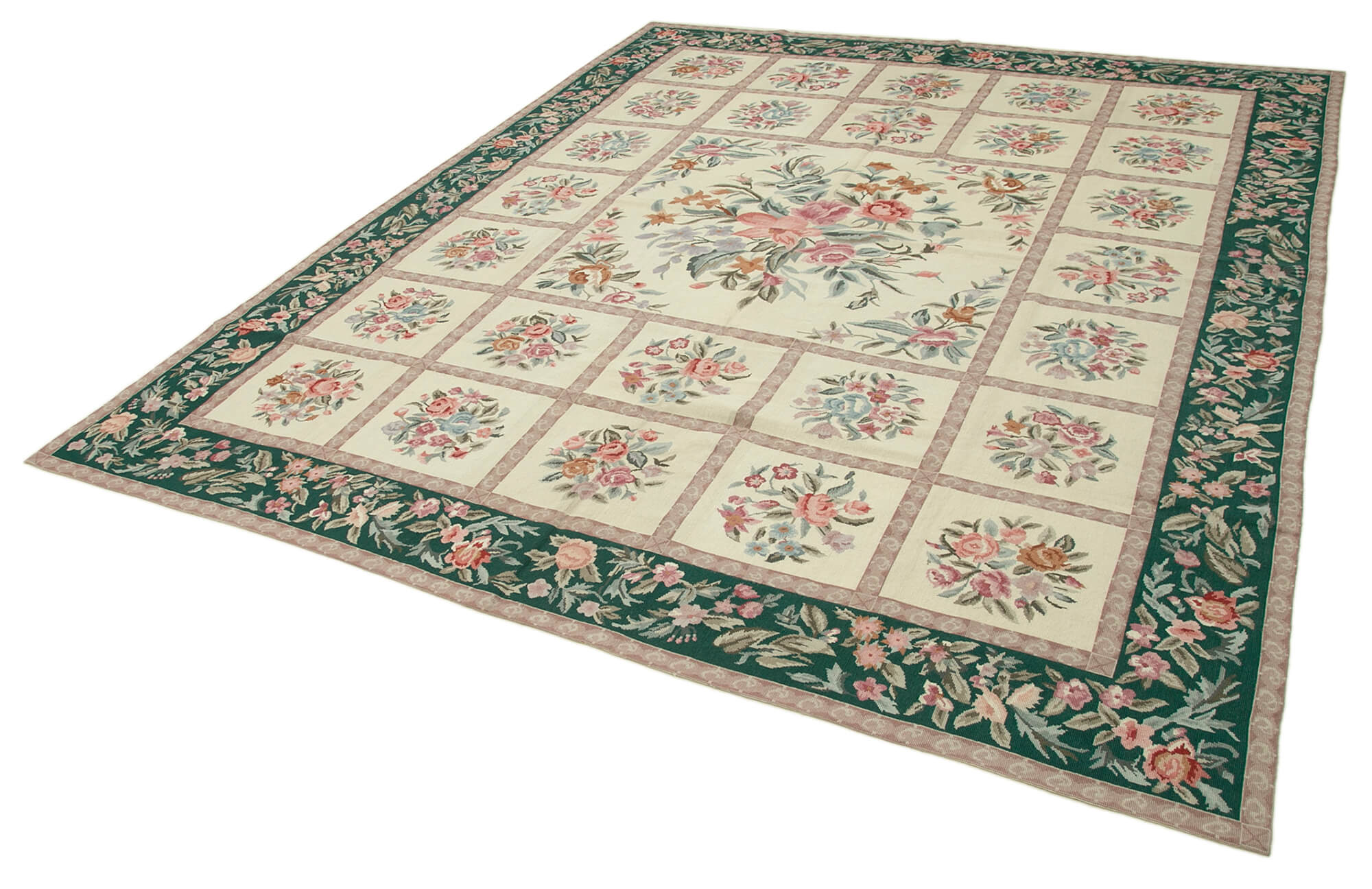 8x10 Beige Needlepoint Kilim Rug - 22056