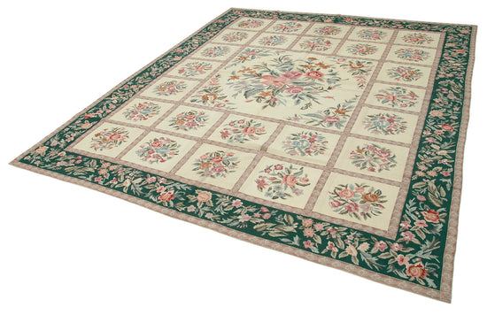 8x10 Beige Needlepoint Kilim Rug - 22056