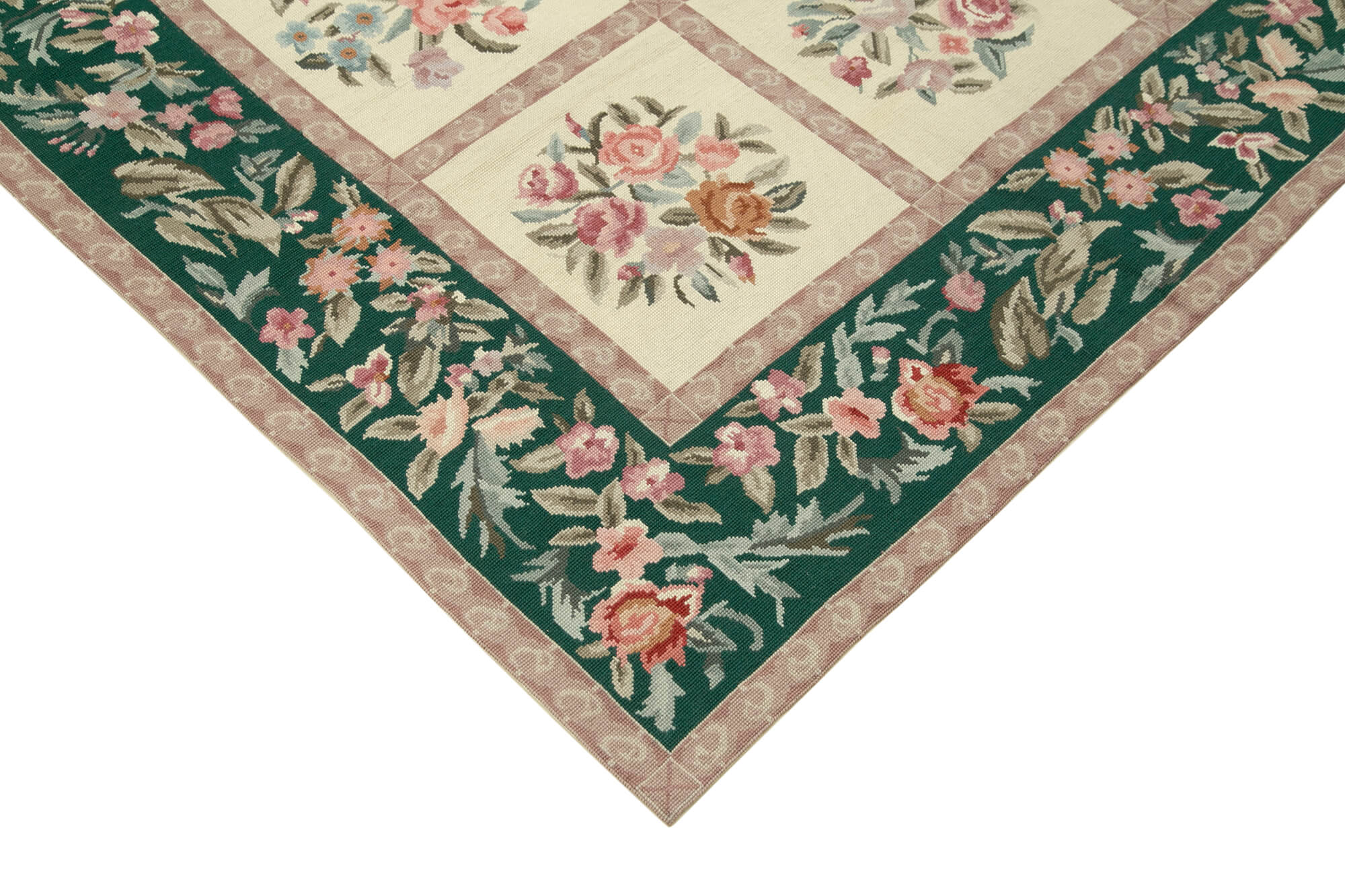 8x10 Beige Needlepoint Kilim Rug - 22056