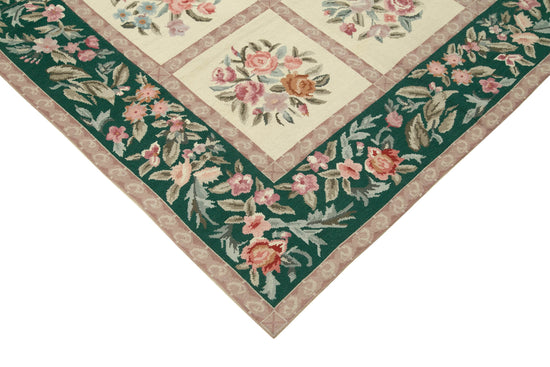 8x10 Beige Needlepoint Kilim Rug - 22056