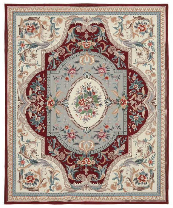 8x10 Beige Needlepoint Kilim Rug - 22057