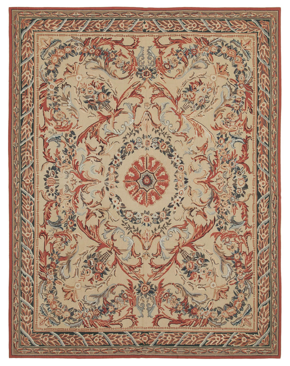 8x10 Beige Needlepoint Kilim Rug - 22059