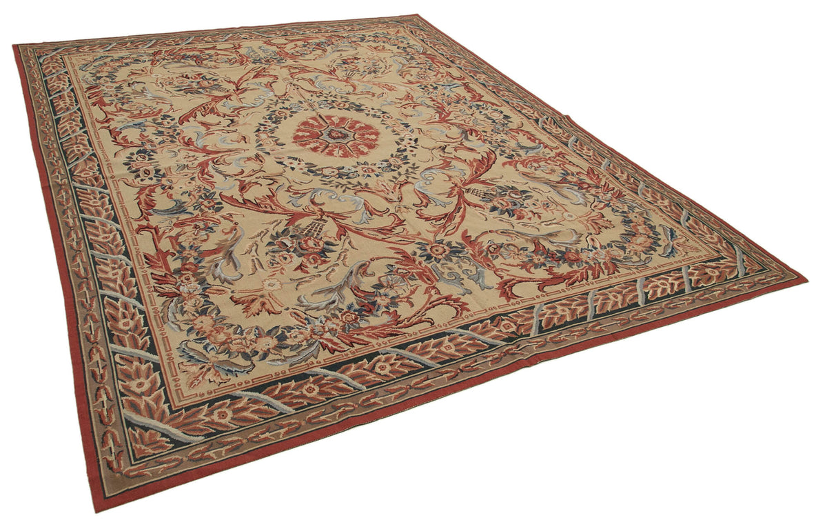 8x10 Beige Needlepoint Kilim Rug - 22059