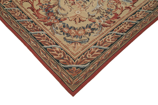 8x10 Beige Needlepoint Kilim Rug - 22059